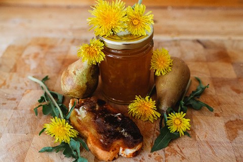 Two Recipes: Dandelion & Pear Jam and Dandelion Crisps