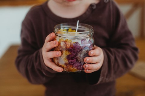 Create Your Own Pressed Flower Candle!