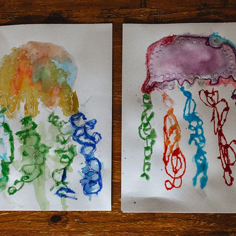 Jellyfish Glue Resist Art