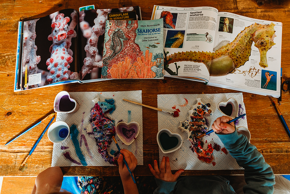 Mixed Media Clay Seahorses