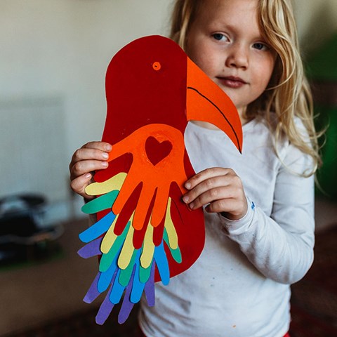 Super Quick Hand Print Parrot Craft!