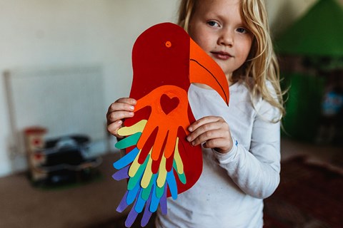 Super Quick Hand Print Parrot Craft!