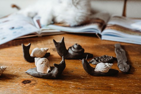 Two Snail Crafts: Paper & Clay